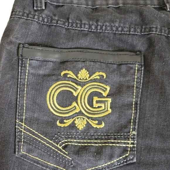 Vintage COOGI Men's Shorts Charcoal Denim w/ Gold Embroidery Size 42 - Picture 3 of 6